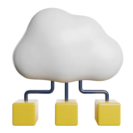 Cloud Computing Network 3D Icon