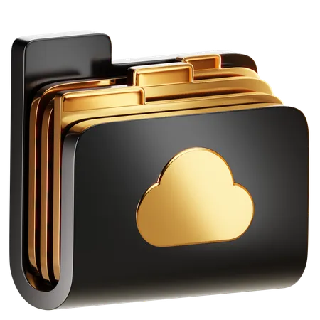 A Folder Shaped Icon Representing Cloud Storage Or Services Associated With Cloud Technology 3D Icon
