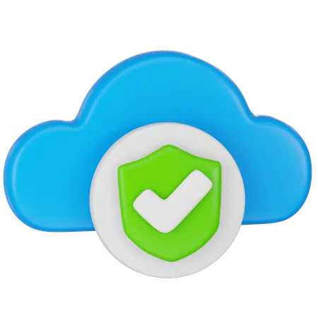 Cloud Computing Security And Verification 3D Icon