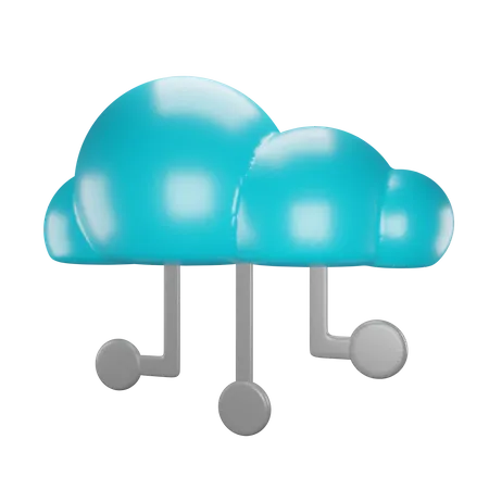 The Cloud Network On The Connected Internet 3D Icon