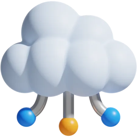3 D Symbol Netzwerk Und Cloud Technologie 3D Icon