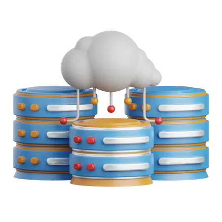 3 D Rendering Cloud Computing Isolated Useful For Technology Programming Development Coding Software App Computing Server And Connection Design Element 3D Icon