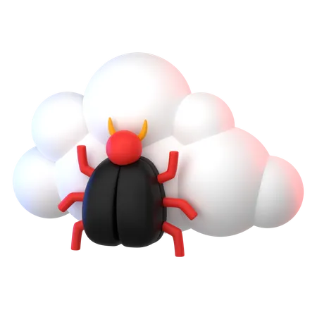 Cloud Computing Bug  3D Icon