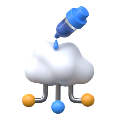 Cloud Computing Eye Drop  3D Icon