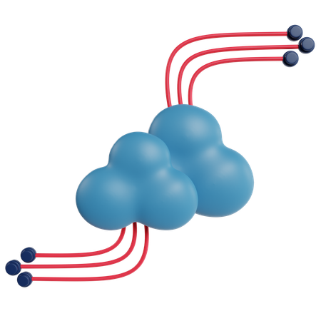 Cloud Computing Network  3D Icon