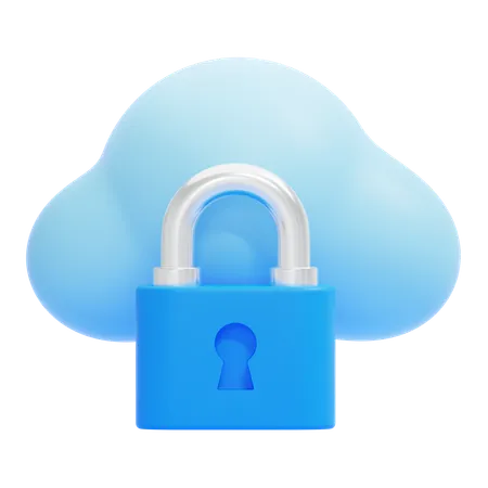 Cloud Computing Security  3D Icon