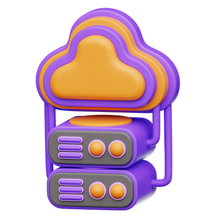 Cloud Computing Server  3D Icon