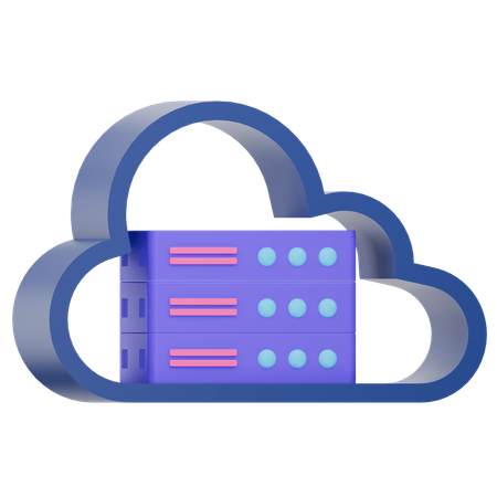 Cloud Computing Server  3D Icon
