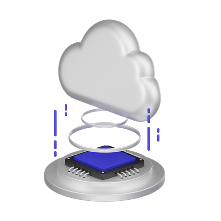 Cloud Computing Service  3D Icon