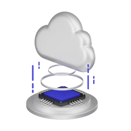 Cloud Computing Service  3D Icon