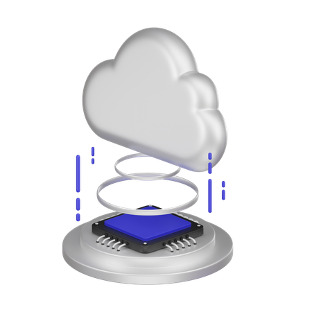 Cloud Computing Service  3D Icon