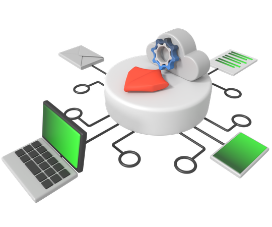 Cloud computing services  3D Icon