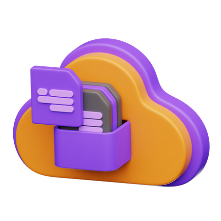 Cloud Computing Storage  3D Icon