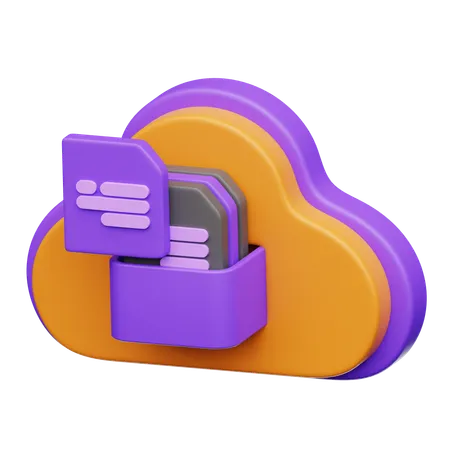 Cloud Computing Storage  3D Icon