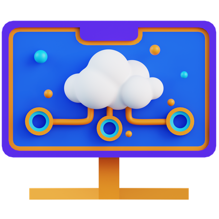 Cloud Computing System  3D Icon