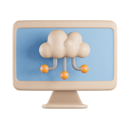 Cloud Computing System  3D Icon