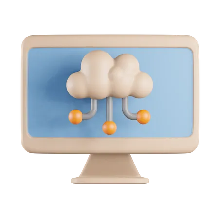 Cloud Computing System  3D Icon