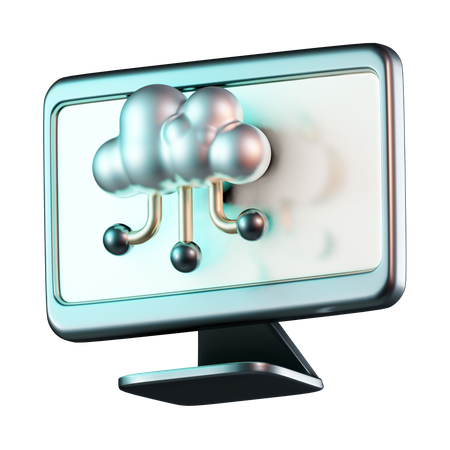 Cloud Computing System  3D Icon