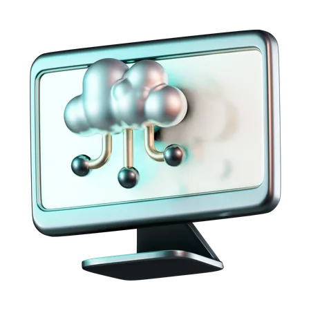 Cloud Computing System  3D Icon