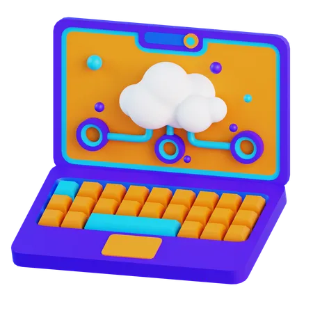 Cloud Computing System  3D Icon