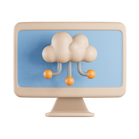 Cloud Computing System 3D Icon