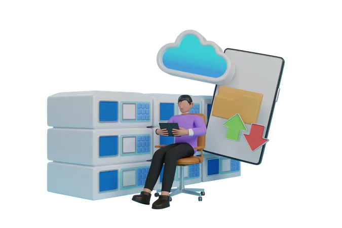 Cloud computing technology 3D Illustration