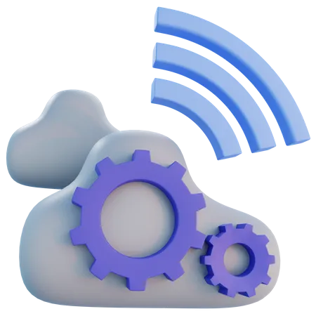 3 D Icons Of Cloud Computing Wifi With Transparant Background And Big Size File 3D Icon
