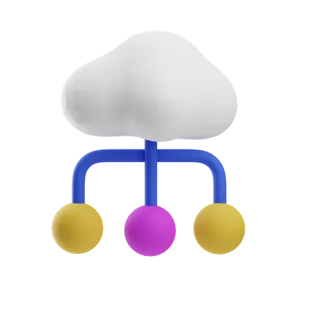 Cloud Connection  3D Icon