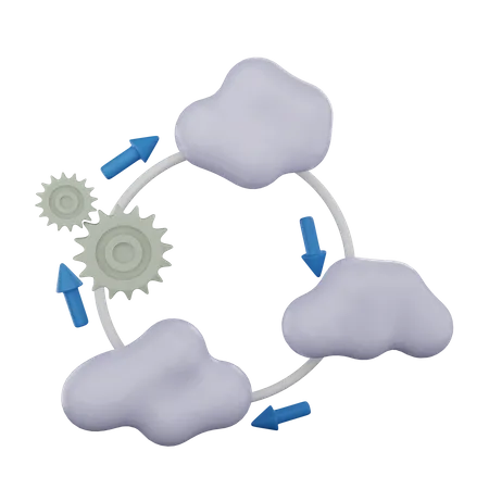 Cloud Connection  3D Illustration