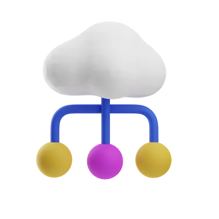 Cloud Connection 3D Icon