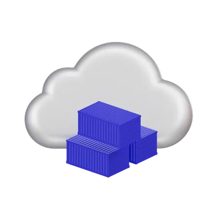 Elevate Your Projects With A 3 D Cloud Container Stacking Icon Ideal For Web Presentations And Tech Designs Symbolizing Efficient Cloud Organization Enhance Your Visuals With Modern Sophistication 3D Icon