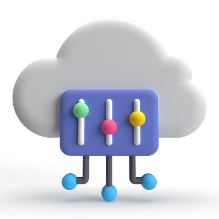 Cloud control  3D Icon