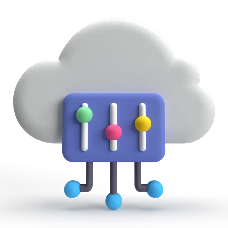 Cloud control  3D Icon