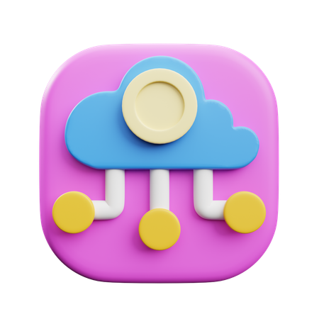 Cloud crypto  3D Icon