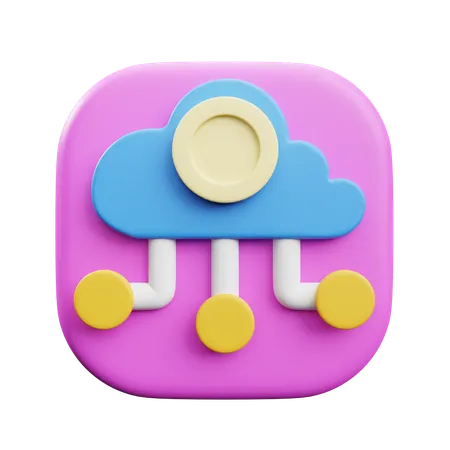 Cloud crypto  3D Icon