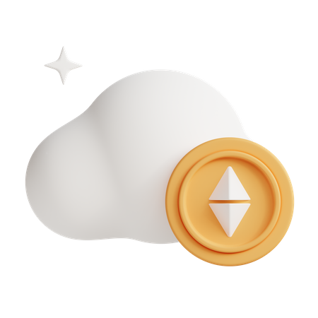 Cloud crypto mining  3D Icon