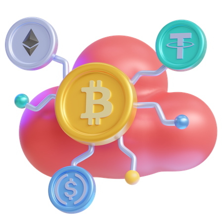 Crypto-monnaie cloud  3D Icon