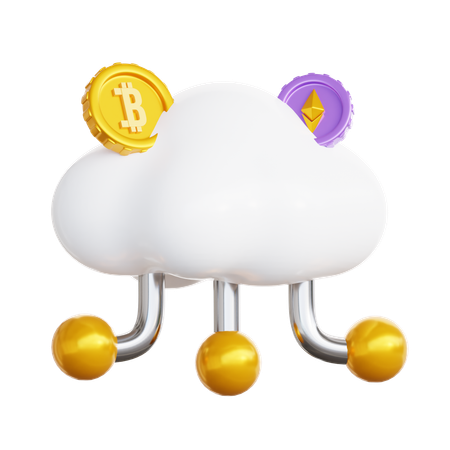 Cloud Cryptocurrency  3D Icon