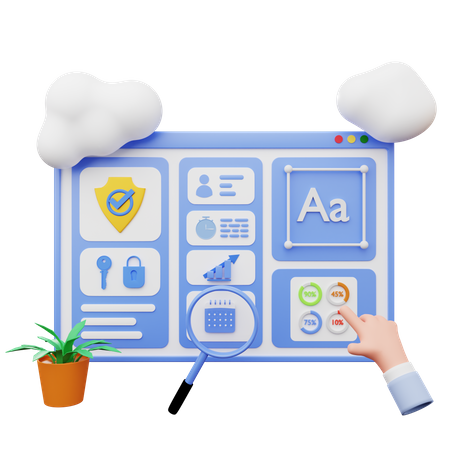 Cloud Data Analysis  3D Illustration