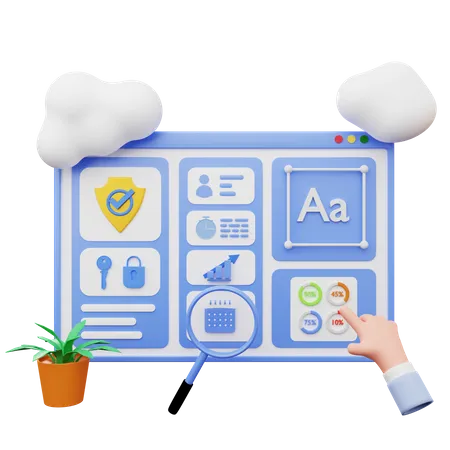 Cloud Data Analysis  3D Illustration