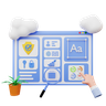 cloud data analytics 3d logos