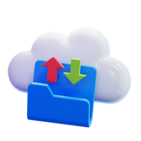 Cloud Data Backup  3D Icon