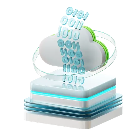 クラウドデータバイナリ  3D Icon