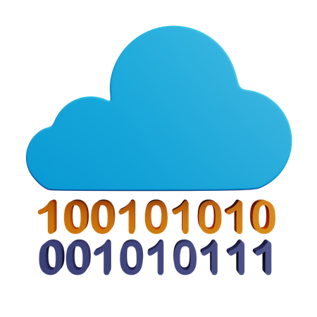 Cloud Data Code  3D Icon