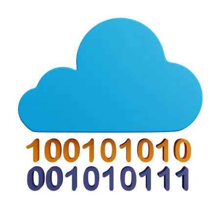 Cloud Data Code  3D Icon