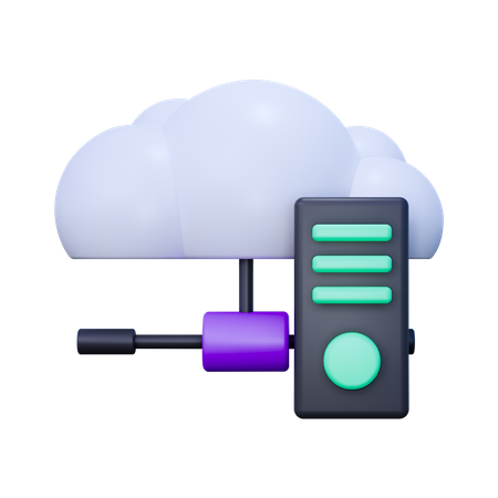 Cloud Data Connection  3D Icon