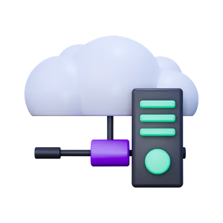 Cloud Data Connection  3D Icon