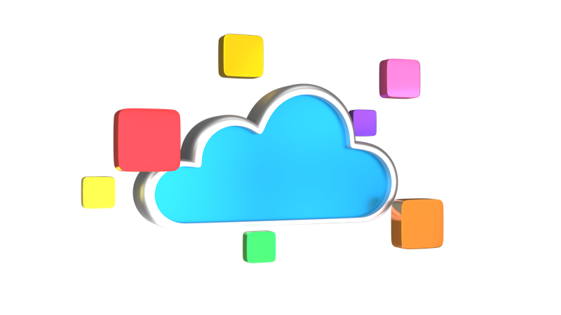 Cloud Data Design  3D Illustration