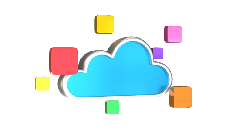 Cloud Data Design  3D Illustration