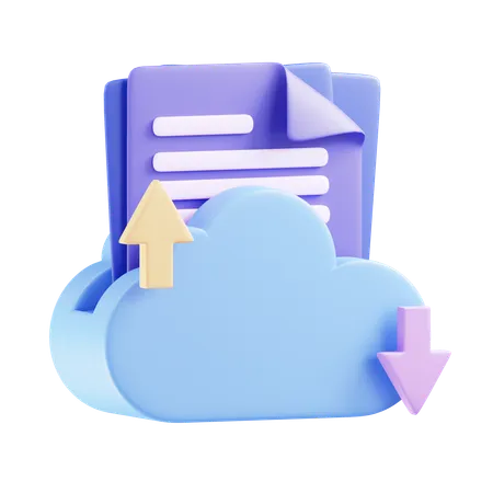 Cloud Data Download  3D Icon